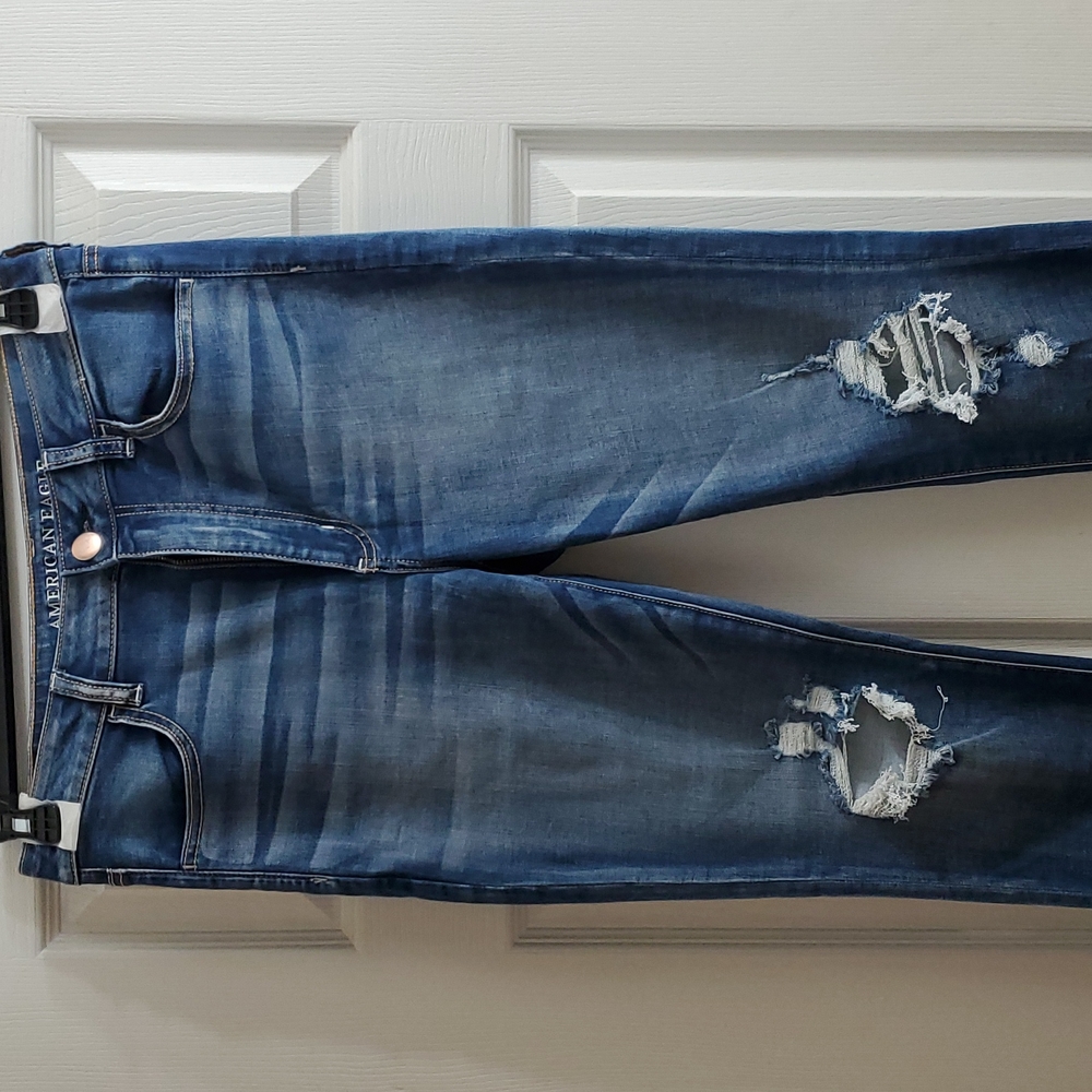 AEO: Distressed High-Rise Jeggings (12 Long)